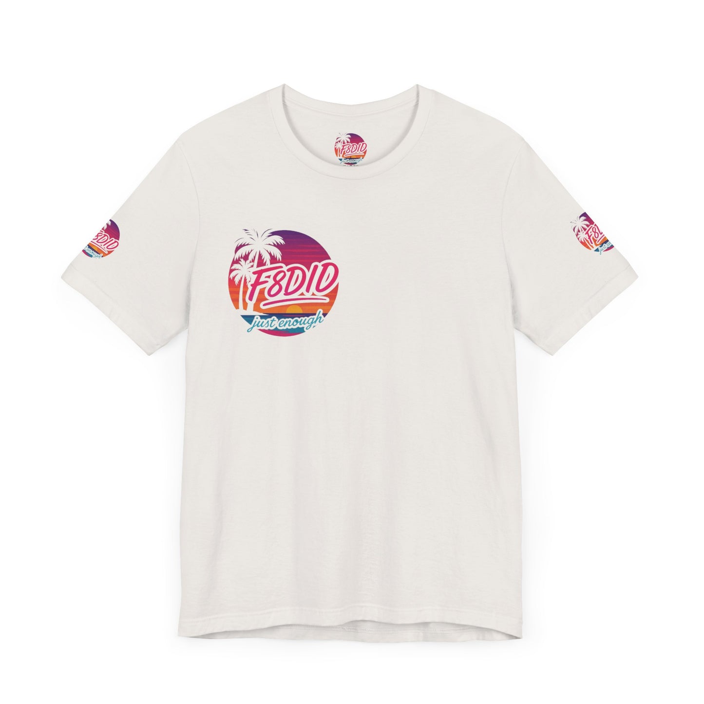 Tropical Vibe Unisex Jersey Tee - Palm Trees & Sunset Design