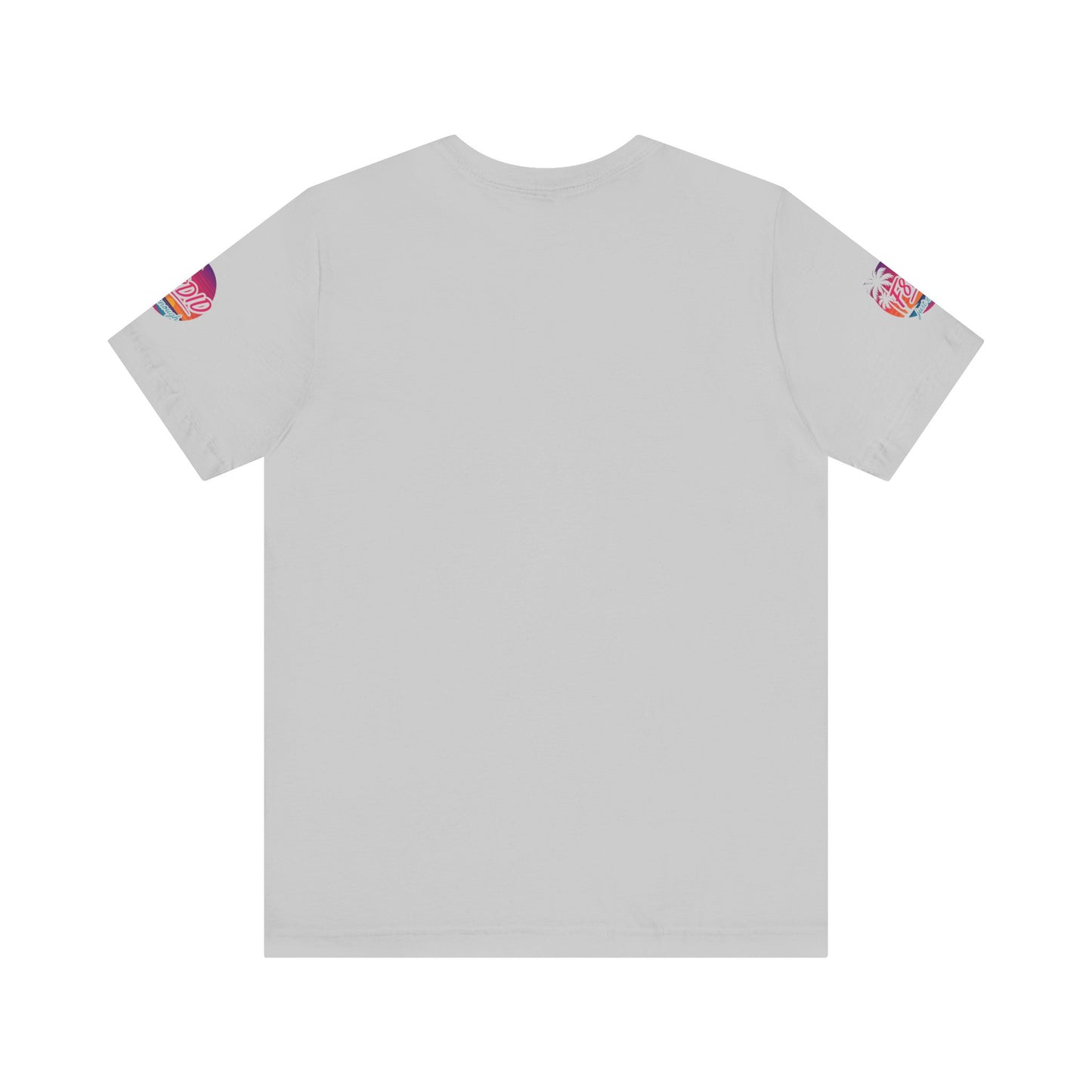 Tropical Vibe Unisex Jersey Tee - Palm Trees & Sunset Design
