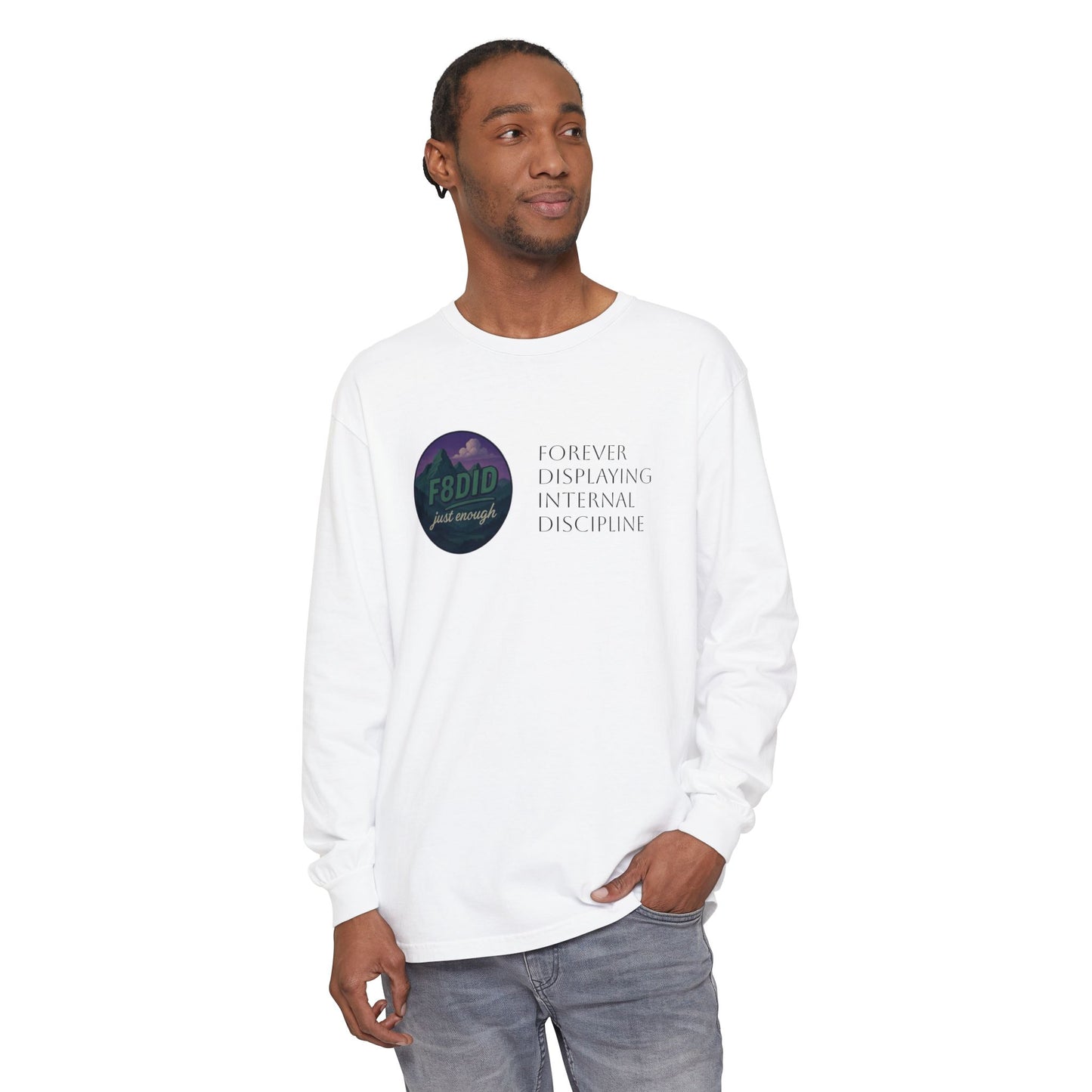 Mountain Terrain Long Sleeve T-Shirt - Purple and Green Design