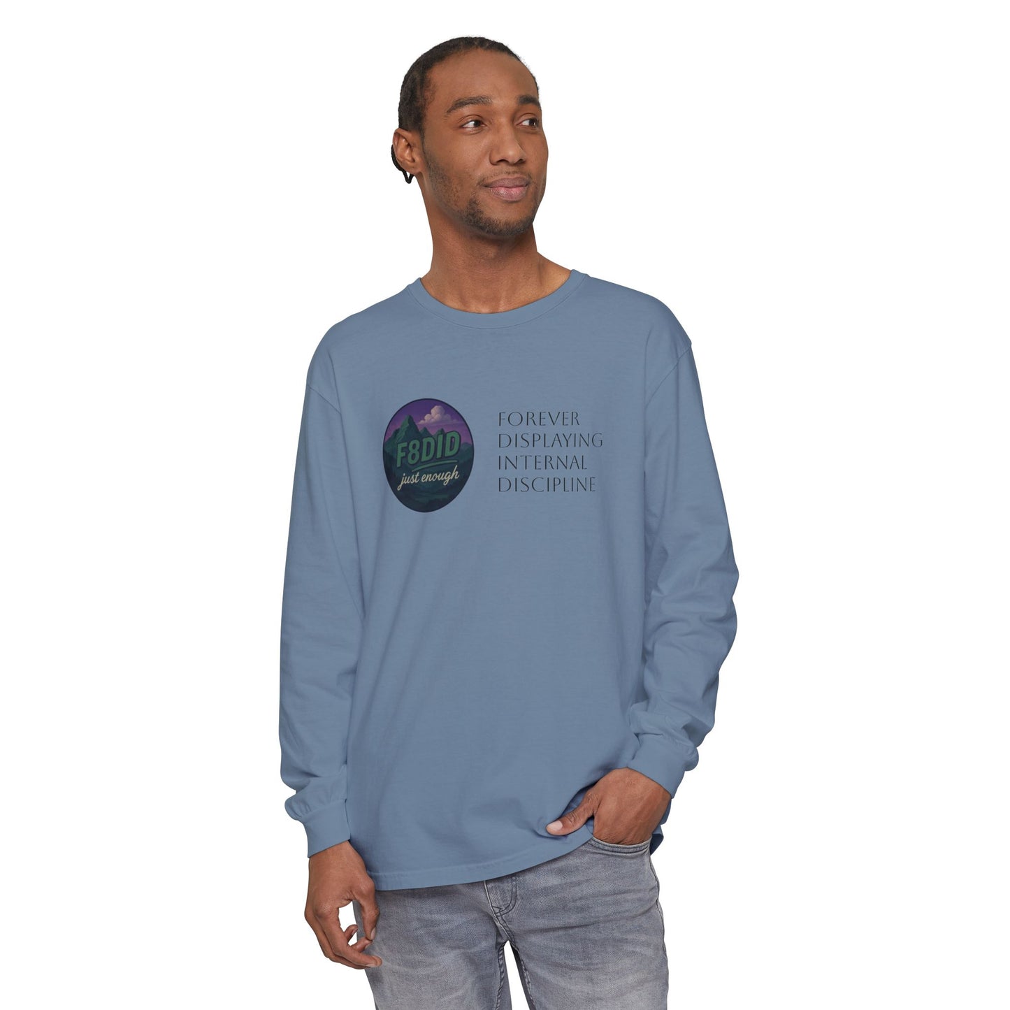 Mountain Terrain Long Sleeve T-Shirt - Purple and Green Design