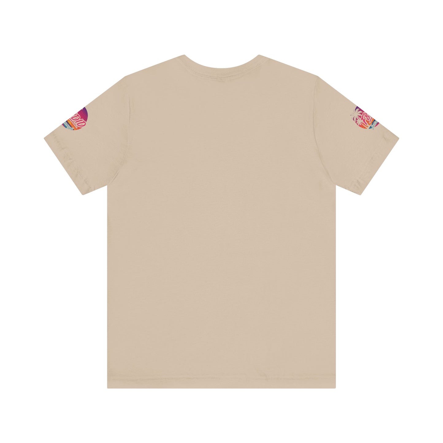 Tropical Vibe Unisex Jersey Tee - Palm Trees & Sunset Design