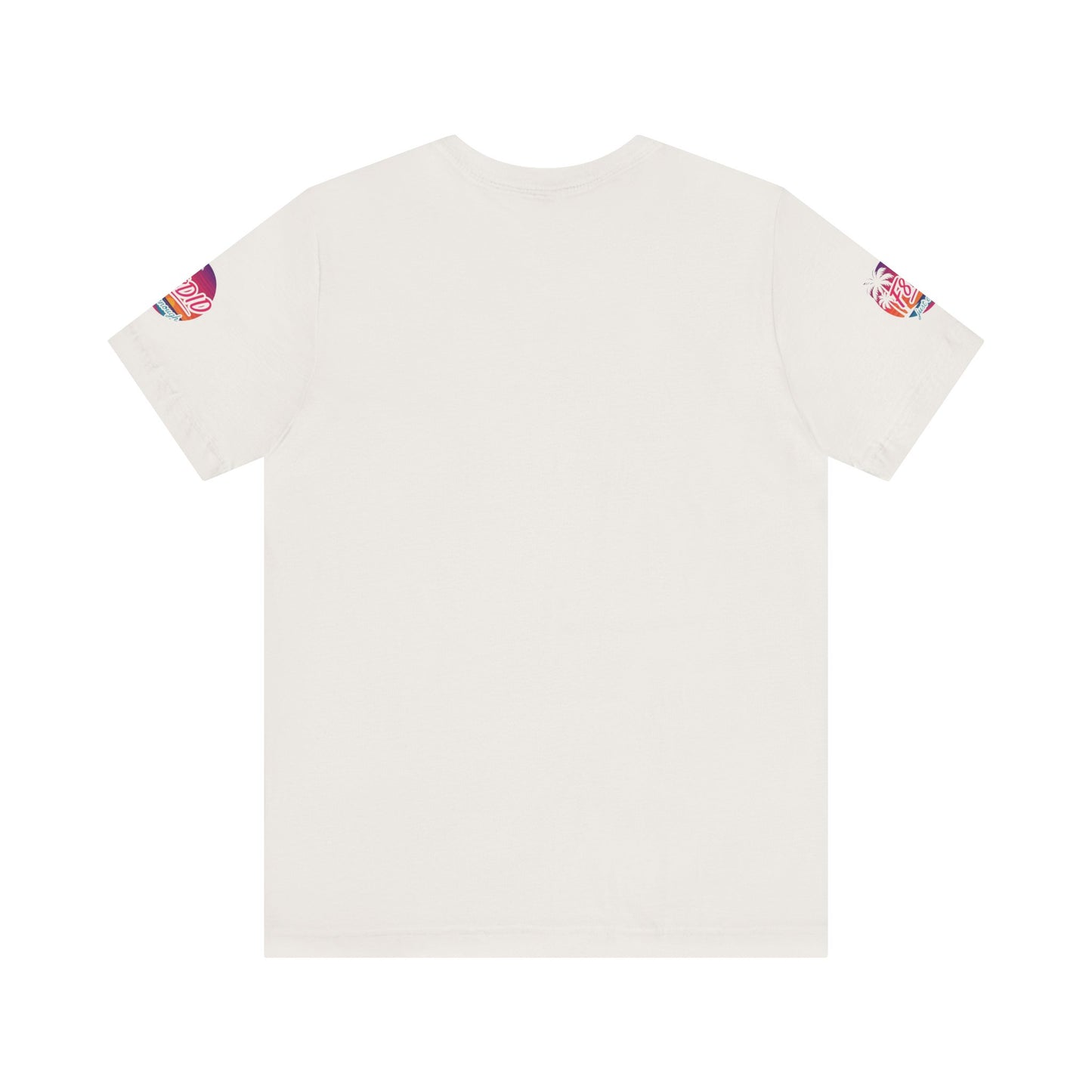 Tropical Vibe Unisex Jersey Tee - Palm Trees & Sunset Design