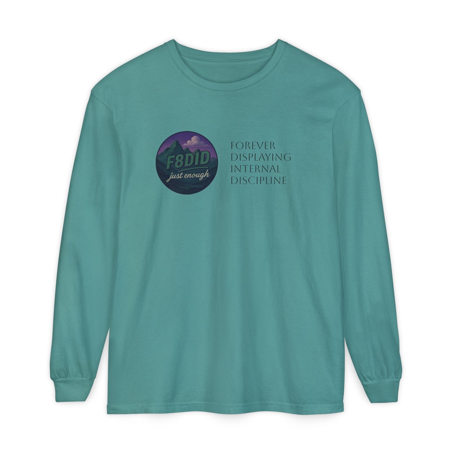 Mountain Terrain Long Sleeve T-Shirt - Purple and Green Design