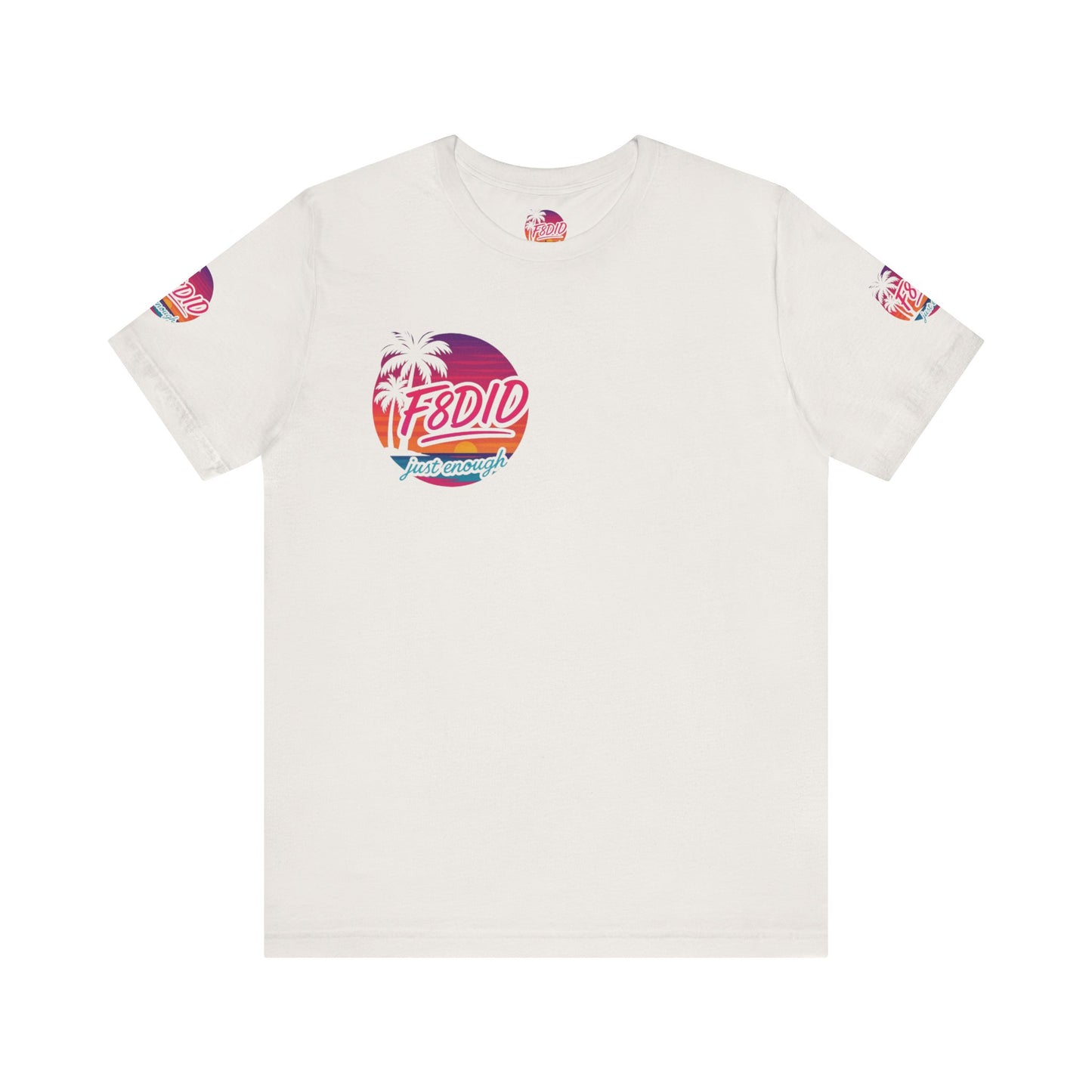 Tropical Vibe Unisex Jersey Tee - Palm Trees & Sunset Design