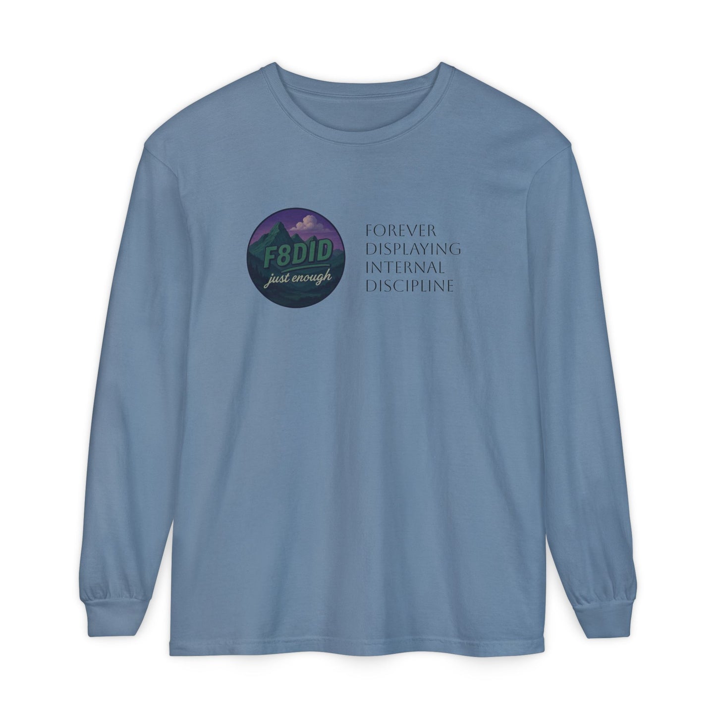 Mountain Terrain Long Sleeve T-Shirt - Purple and Green Design