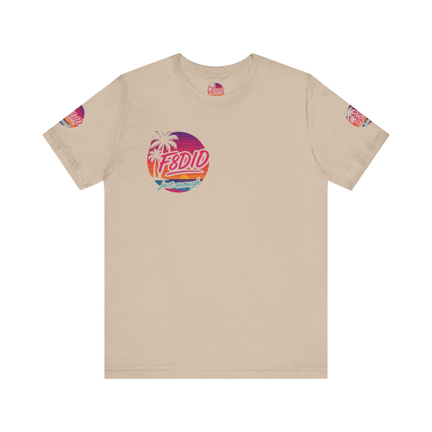 Tropical Vibe Unisex Jersey Tee - Palm Trees & Sunset Design