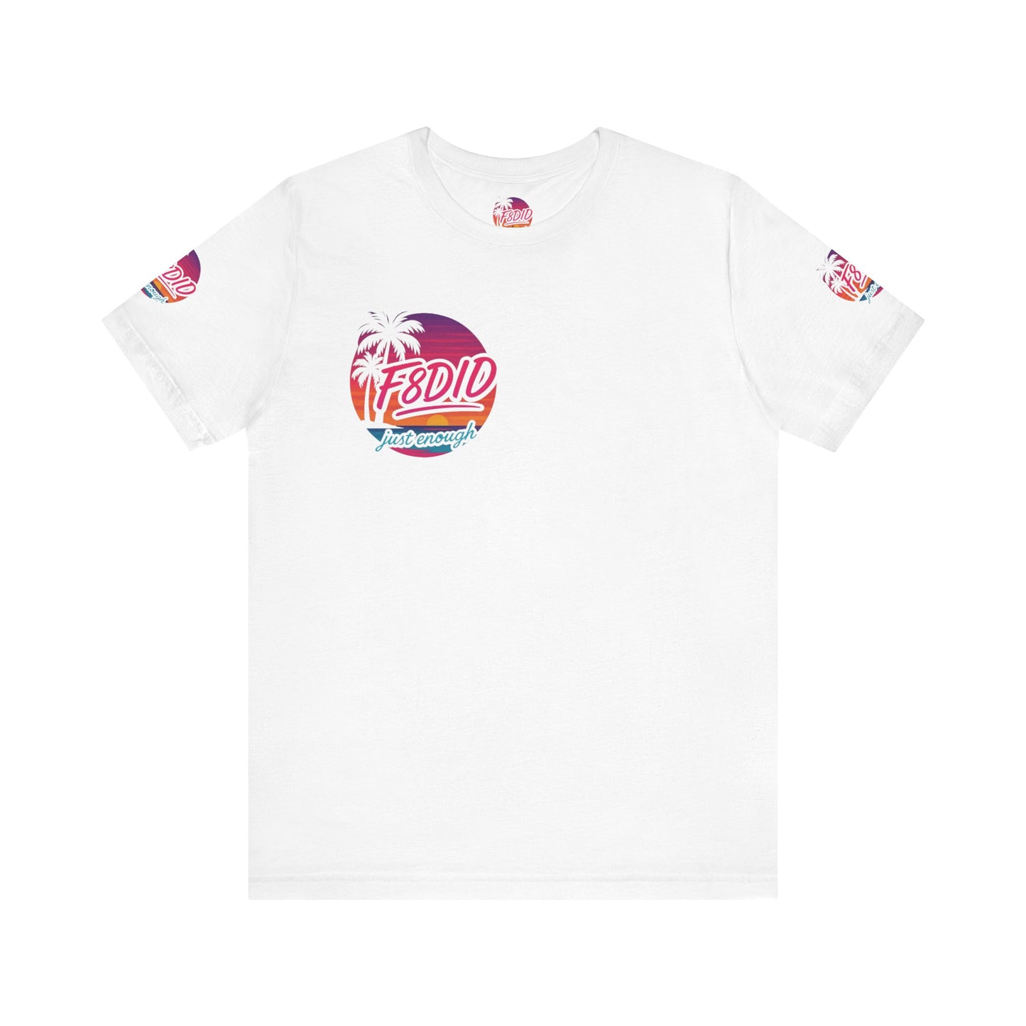 Tropical Vibe Unisex Jersey Tee - Palm Trees & Sunset Design
