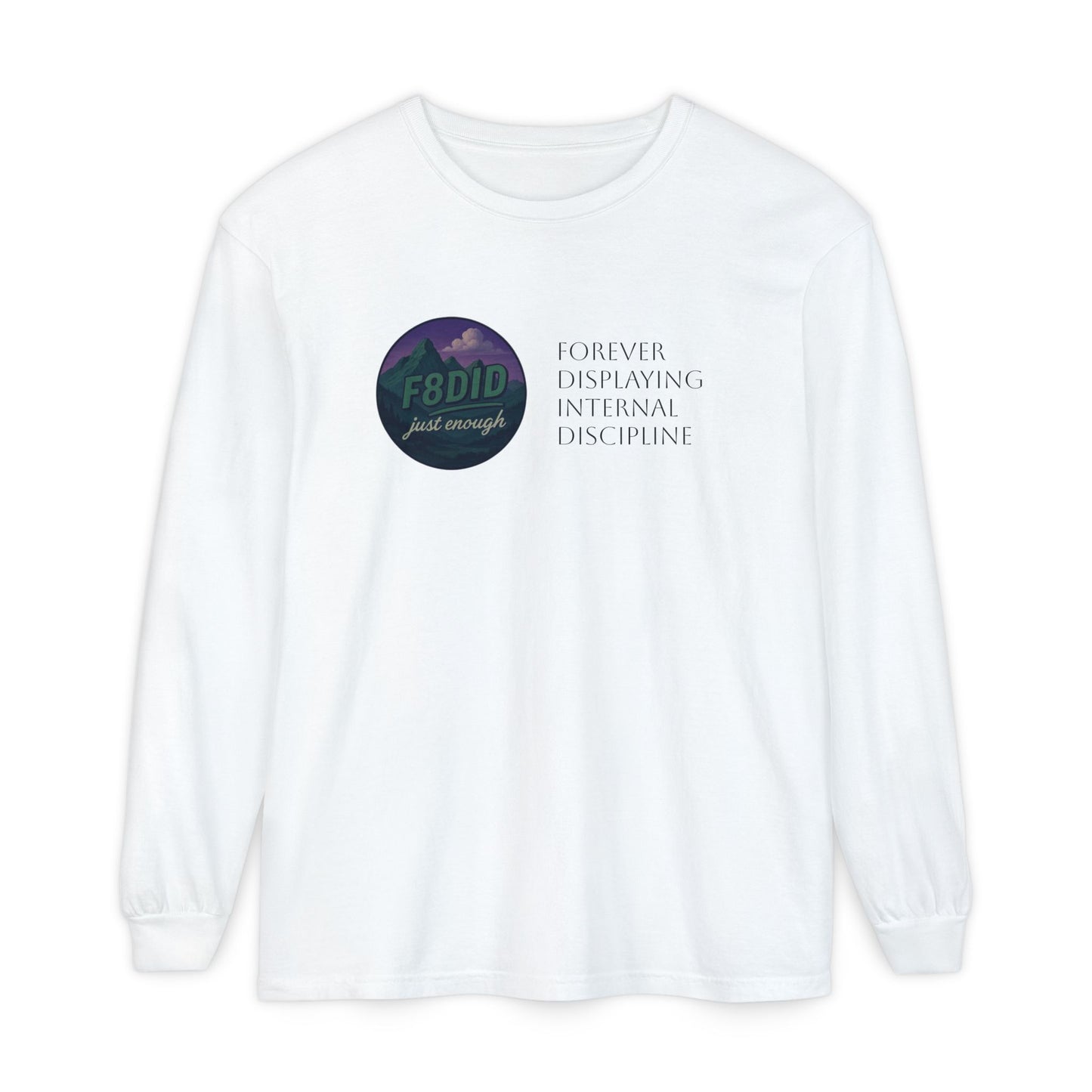 Mountain Terrain Long Sleeve T-Shirt - Purple and Green Design