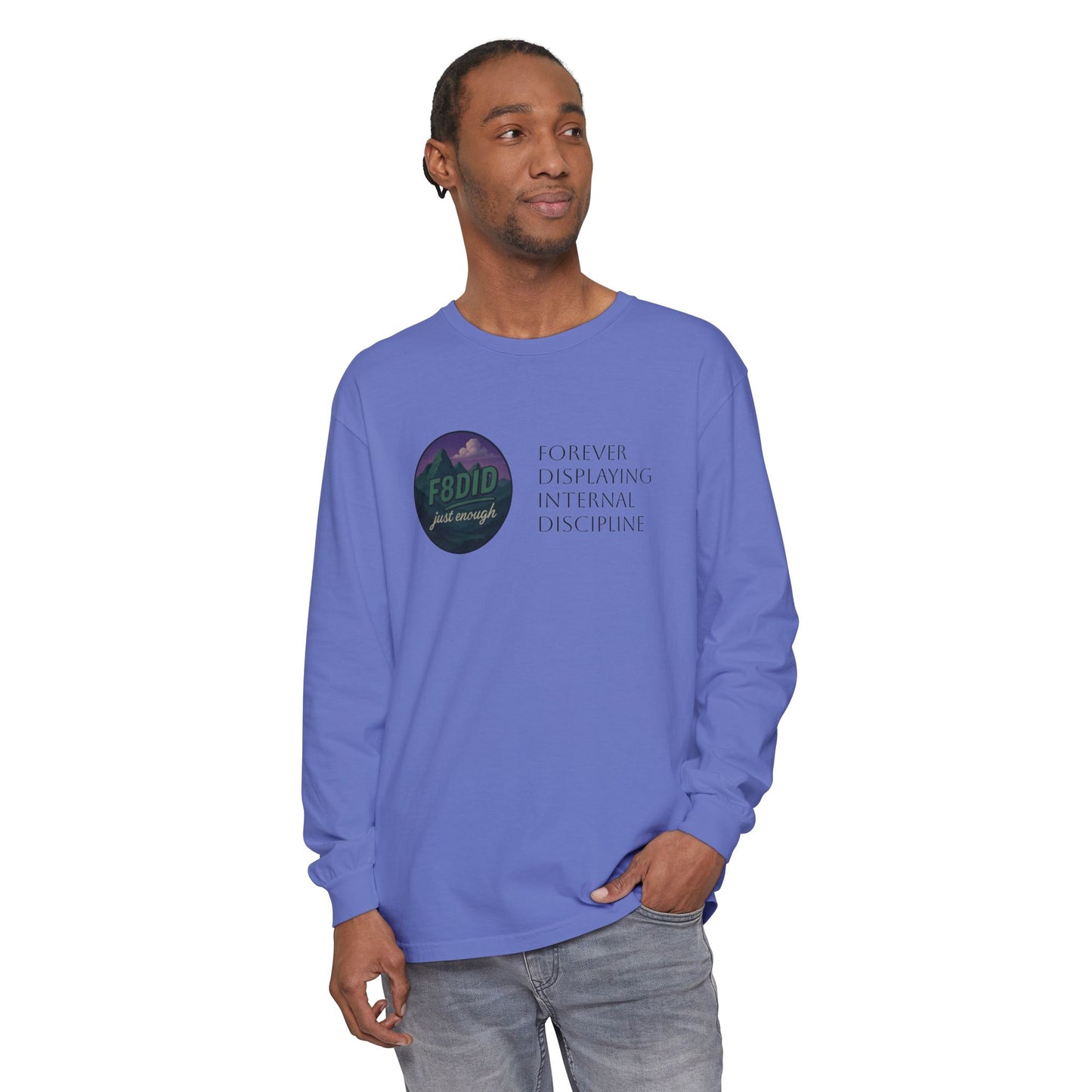 Mountain Terrain Long Sleeve T-Shirt - Purple and Green Design