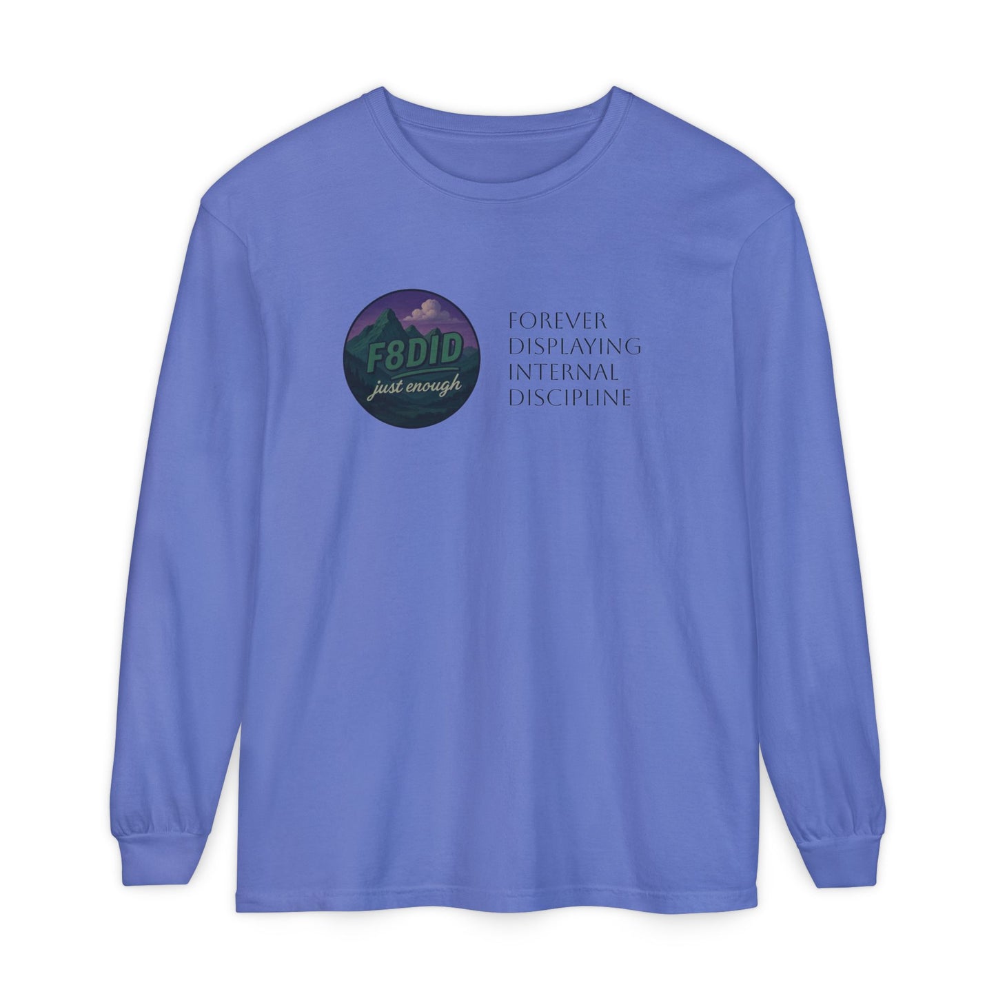 Mountain Terrain Long Sleeve T-Shirt - Purple and Green Design